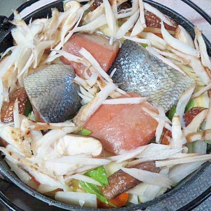 鮭とごぼうの鍋